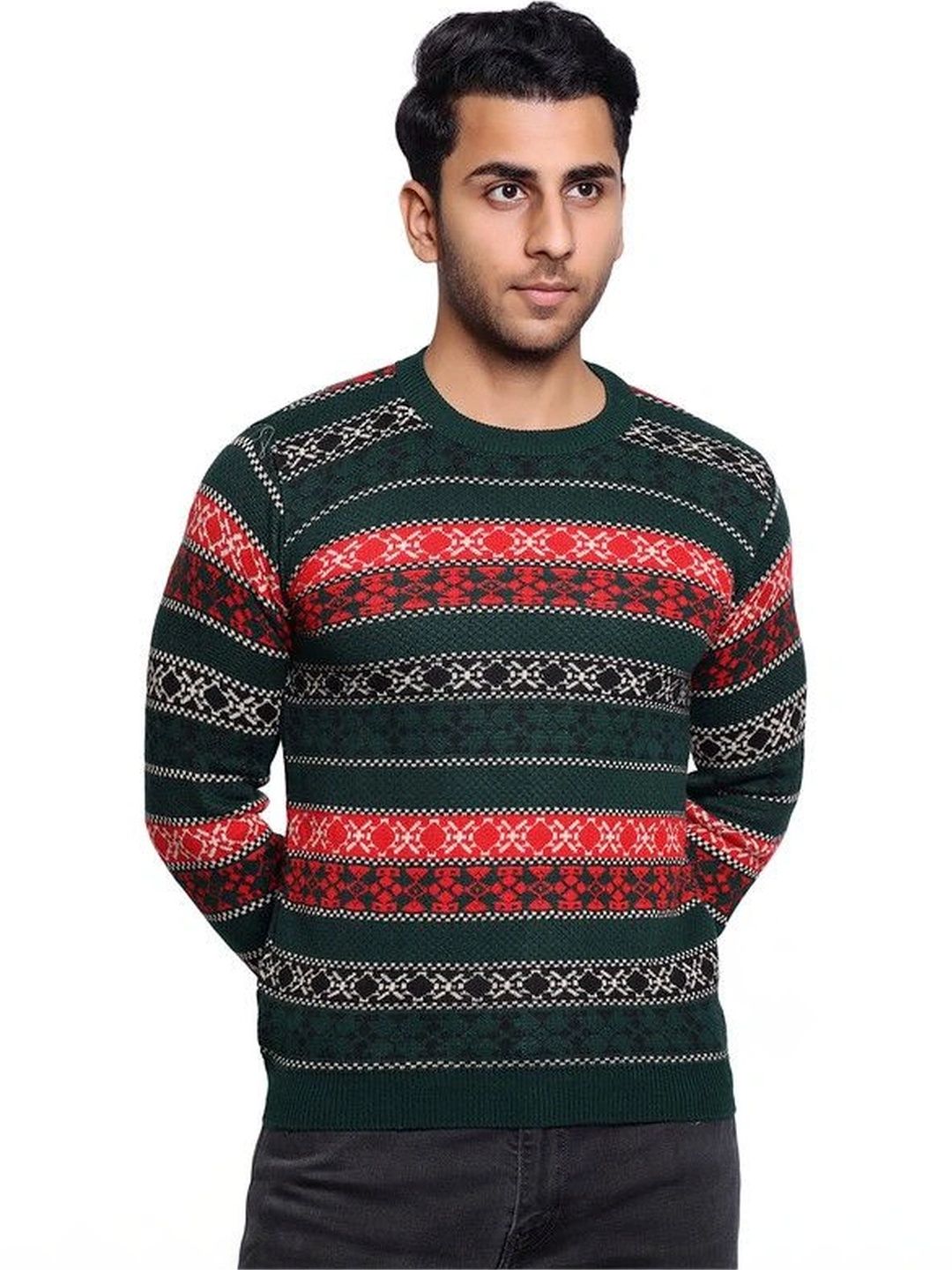 Grand Line Men Fair Isle Printed Pullover-picture-41