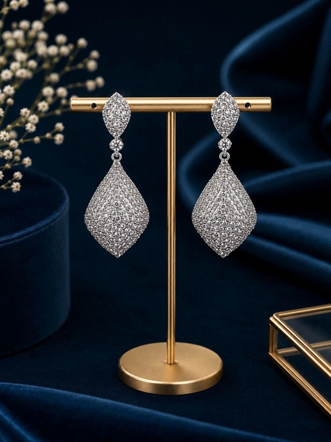 Kalin Couture Diamond Shaped Drop Earrings-picture-43