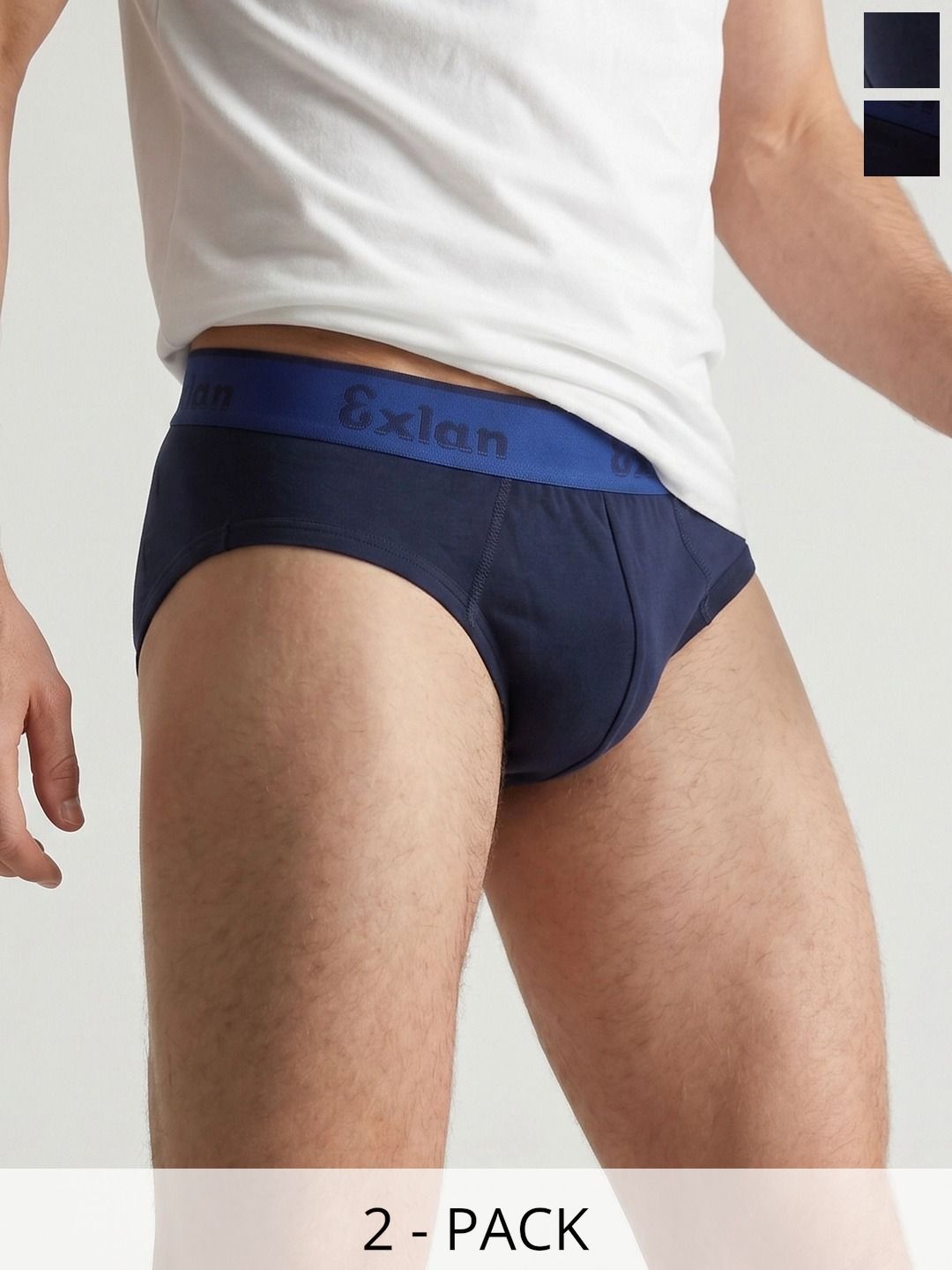 Exlan Men Pack of 2 Anti Bacterial Cotton Basic Briefs-picture-18