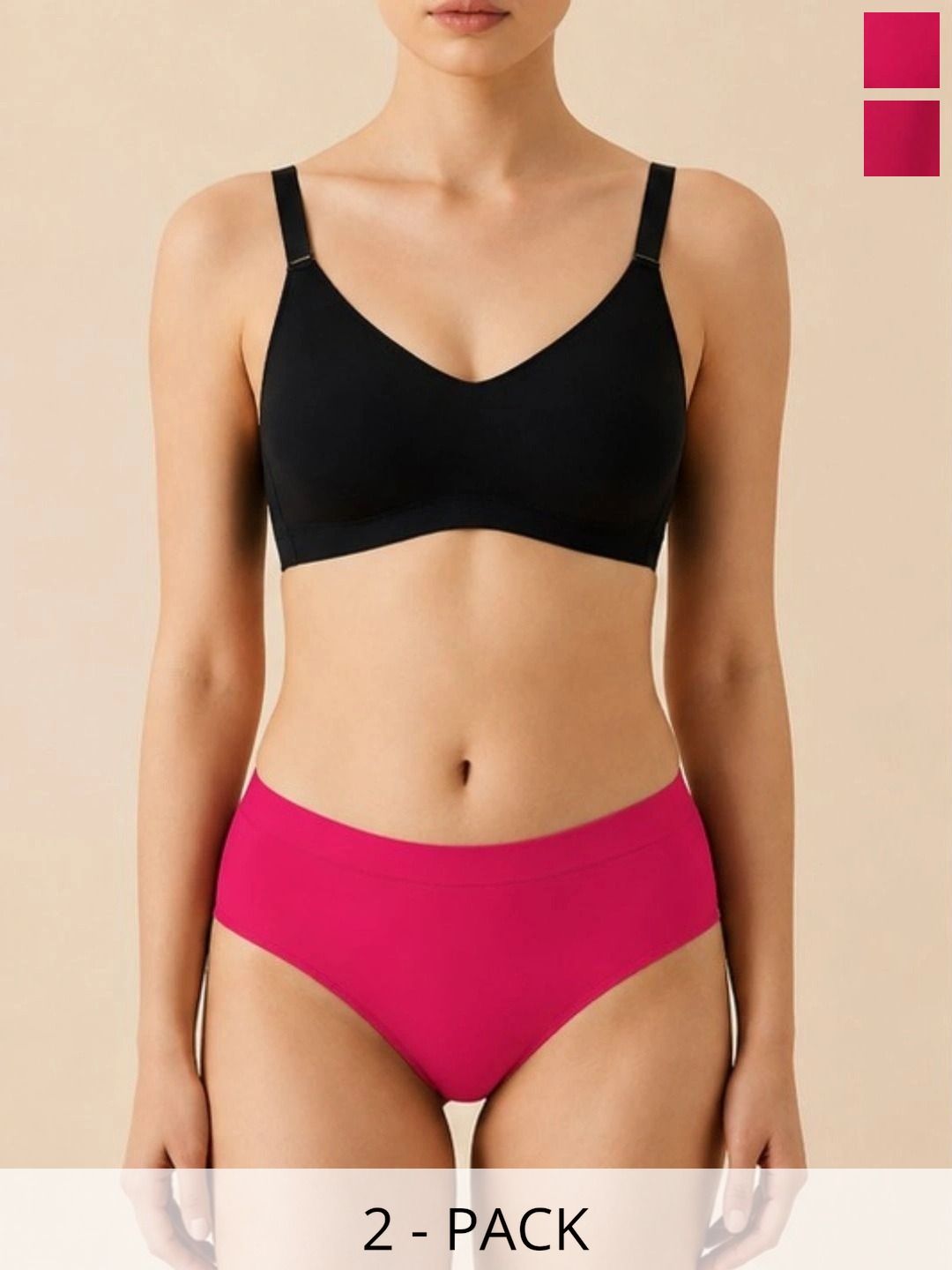 happybra Women Pack of 2 Seamless Cotton Hipster Briefs-picture-45