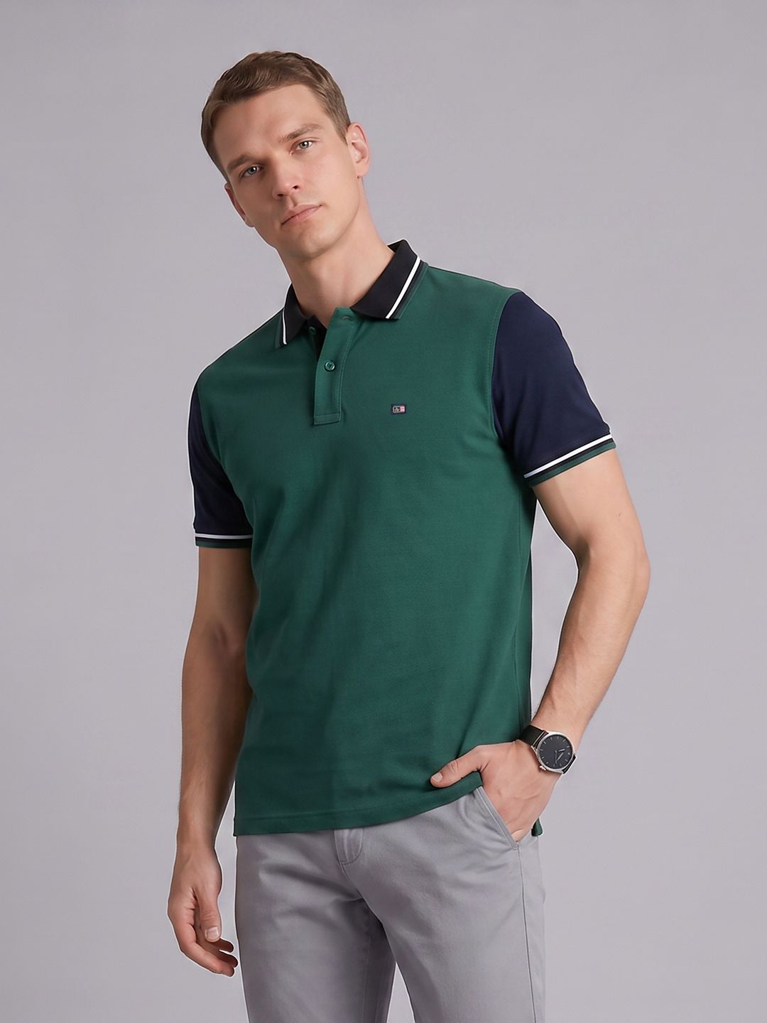 Arrow Sport Colourblocked Polo Collar T-shirt-picture-36
