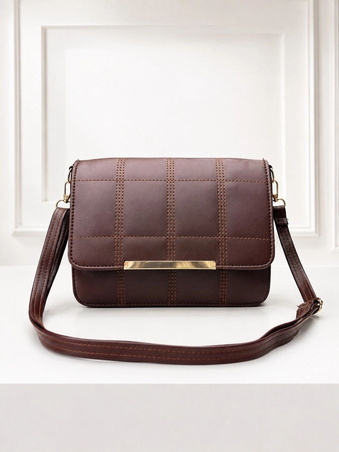 HERE&NOW Textured Shoulder Bag with Quilted-picture-12