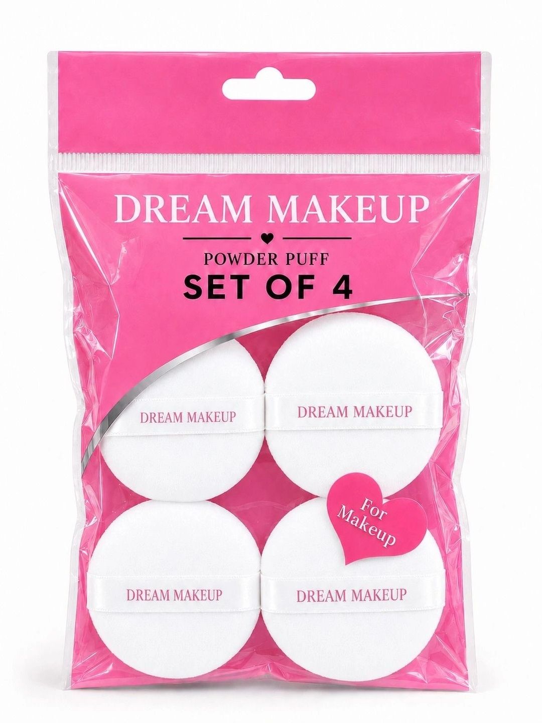 Dream Makeup Set Of 4 Round Powder Puff for Face Makeup & Compact Application-image-24