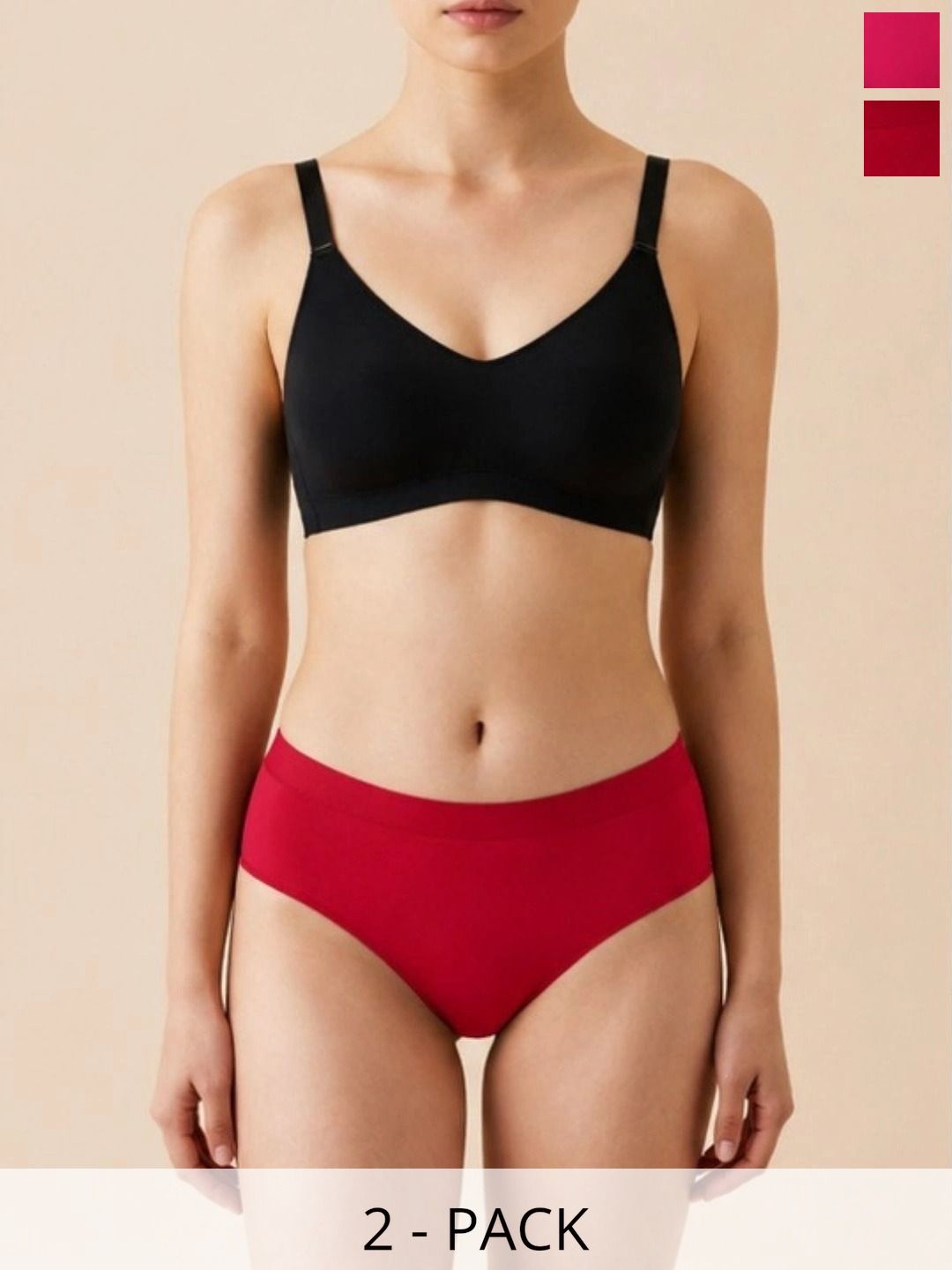 happybra Women Pack of 2 Seamless Assorted Cotton Hipster Briefs-picture-57