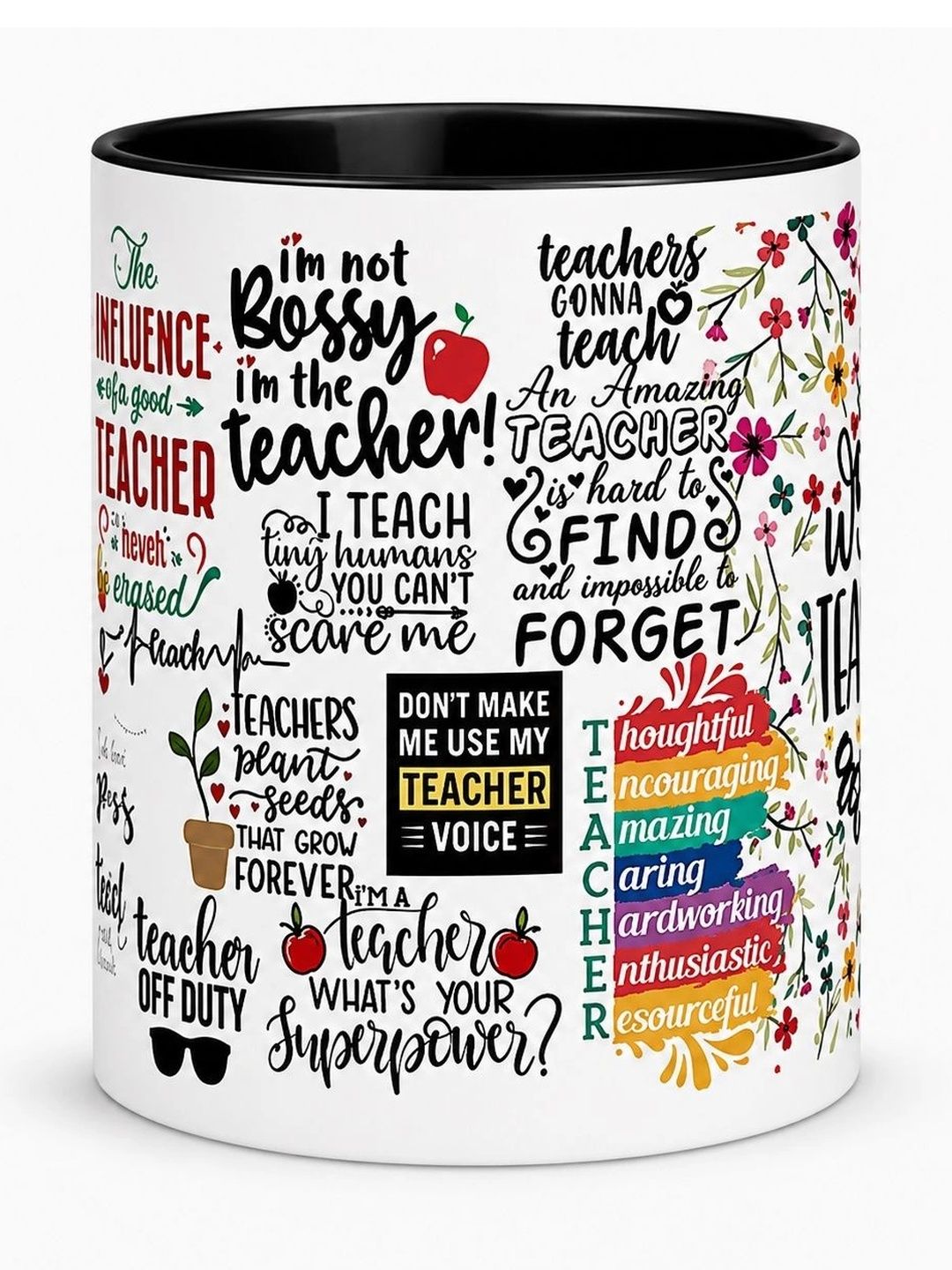 TAJNAN Black Text or Slogans Printed Ceramic Glossy Mugs Set of Cups and Mugs-picture-14