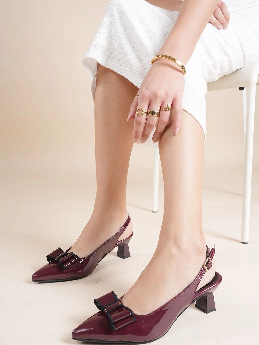 BELVE PARIS Block Pumps with Bows-picture-51