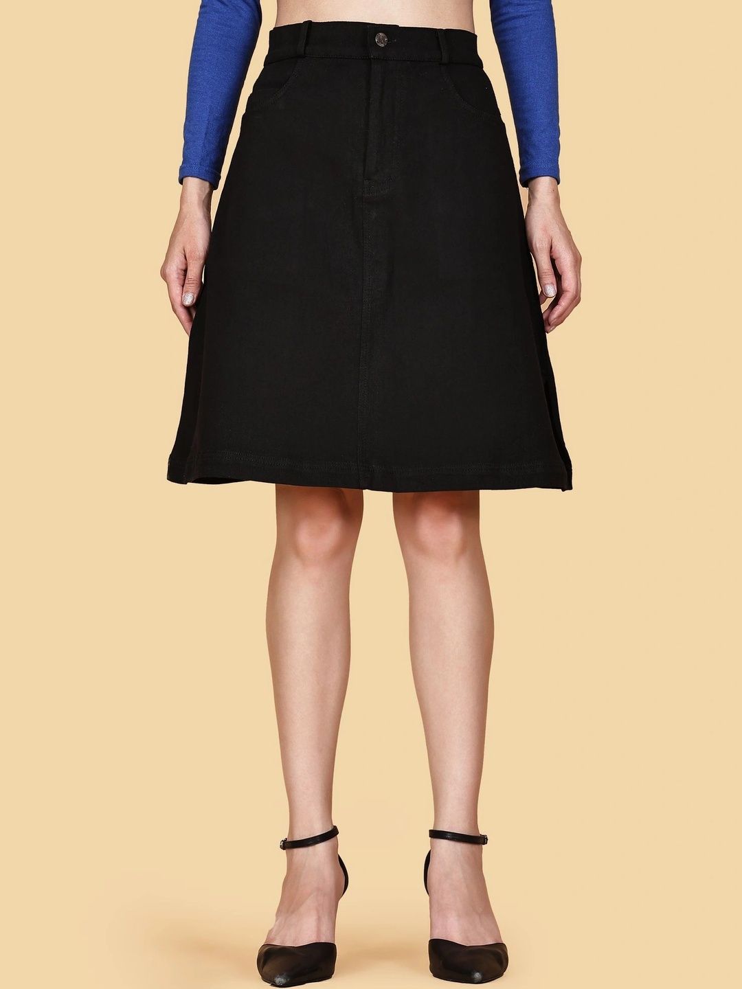 Chemistry Women Denim Knee Length A-Line Skirt-picture-50