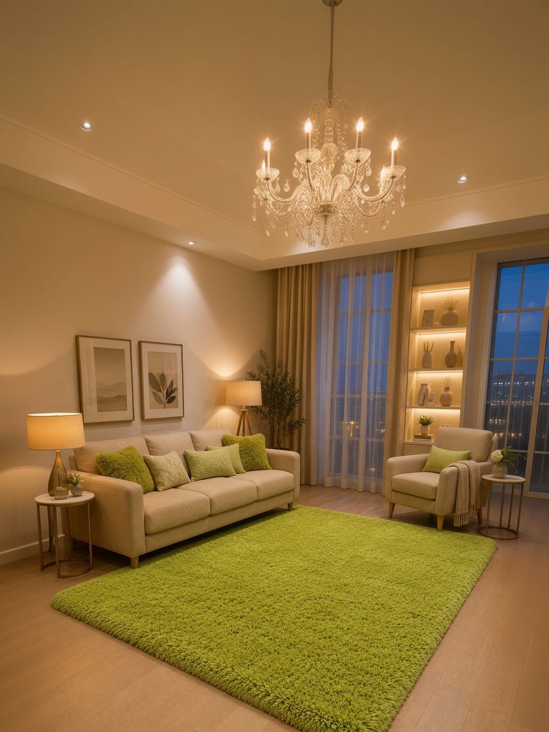 KAYNAT CARPET Green Solid Anti-Skid Woollen Carpet-picture-12