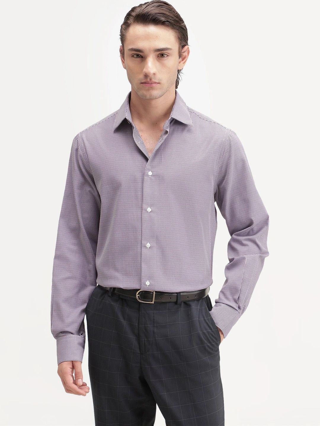 RARE RABBIT Men Micro Checks Checked Semiformal Shirt-picture-38