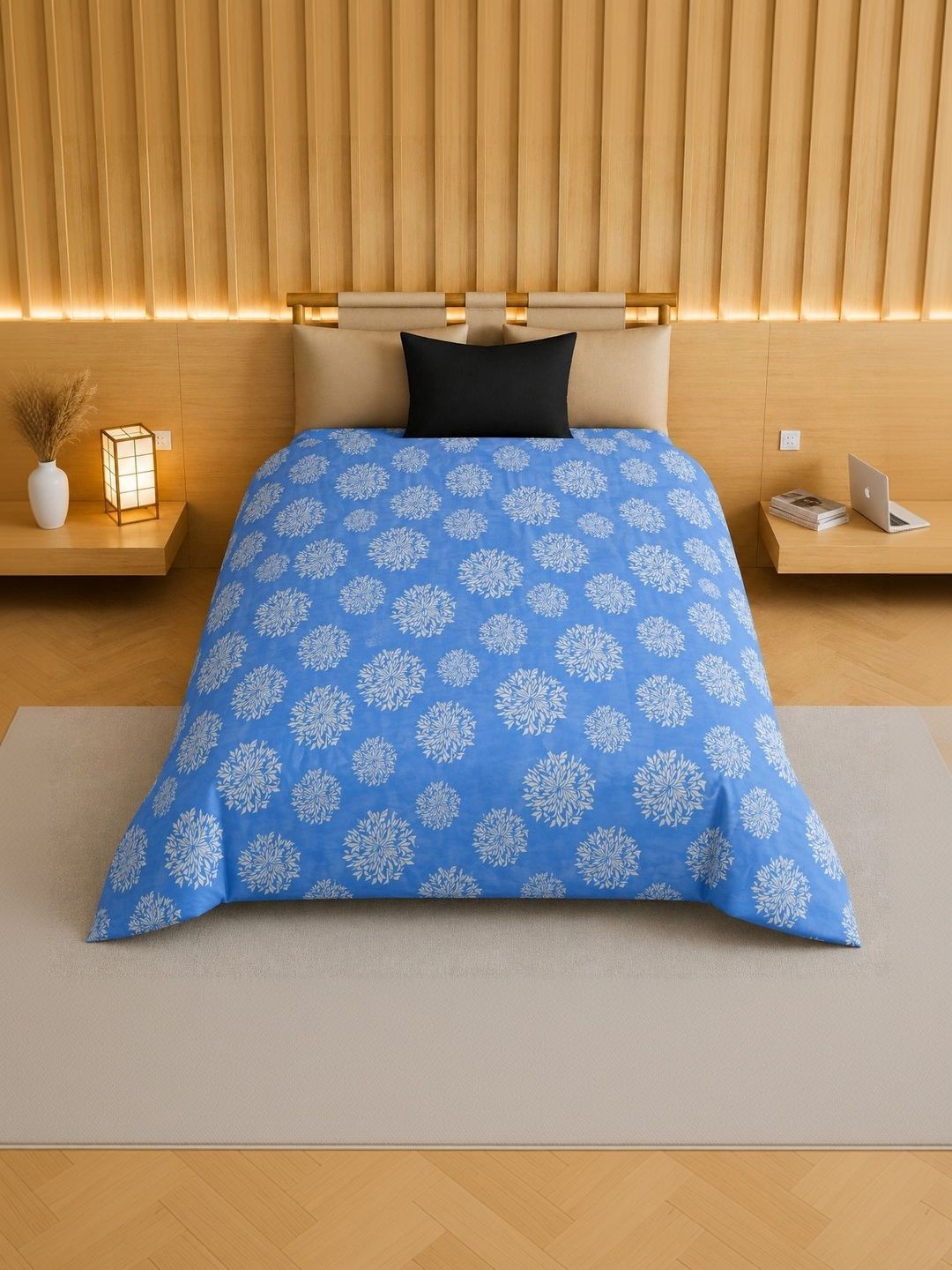 TINDLER KNOTS Blue Floral Printed Single Duvet Cover-picture-38