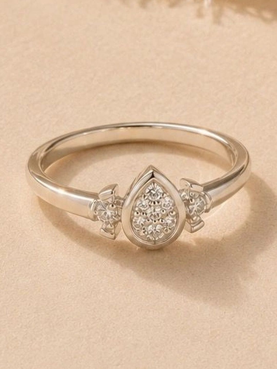 Anushka Jain Jewellery Women Sterling Silver Rhodium-Plated Cubic Zirconia Finger Ring-picture-17