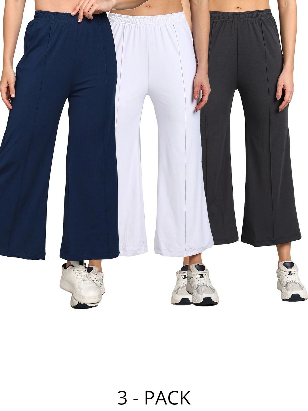 Moda Rapido Women 3 Knitted Palazzos-picture-34