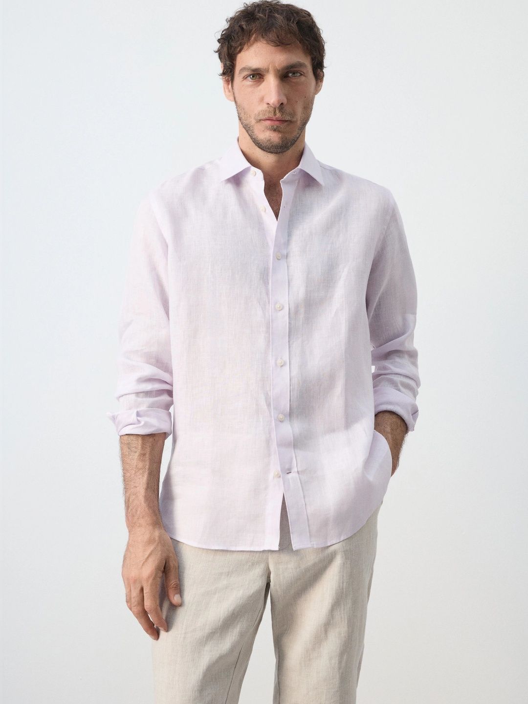 MANGO MAN Spread Collar Casual Shirt-picture-17