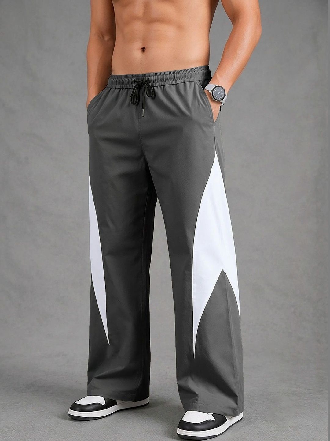 PRAVAHA Men Regular Fit Colourblocked Dri-FIT Training Track Pants-picture-20