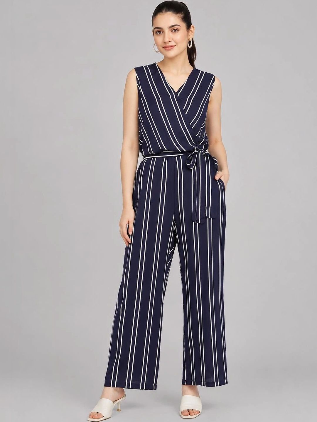 Color Cocktail Striped Basic Jumpsuit-picture-30