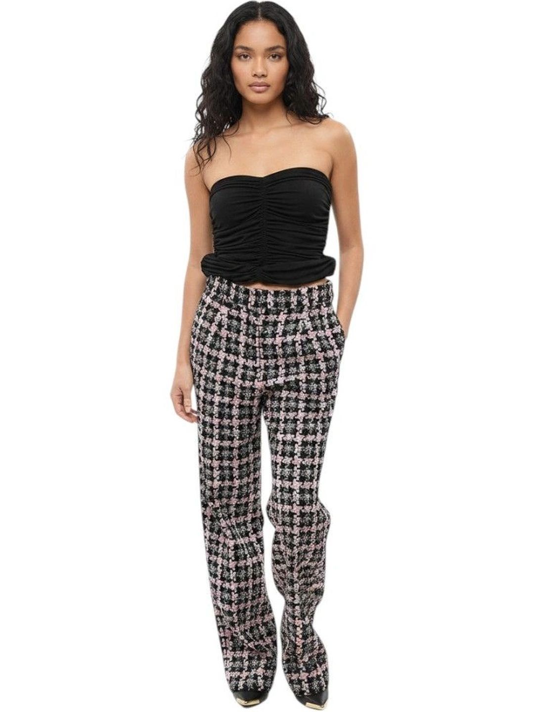 MSGM Women Checked Straight Fit Trousers-picture-10