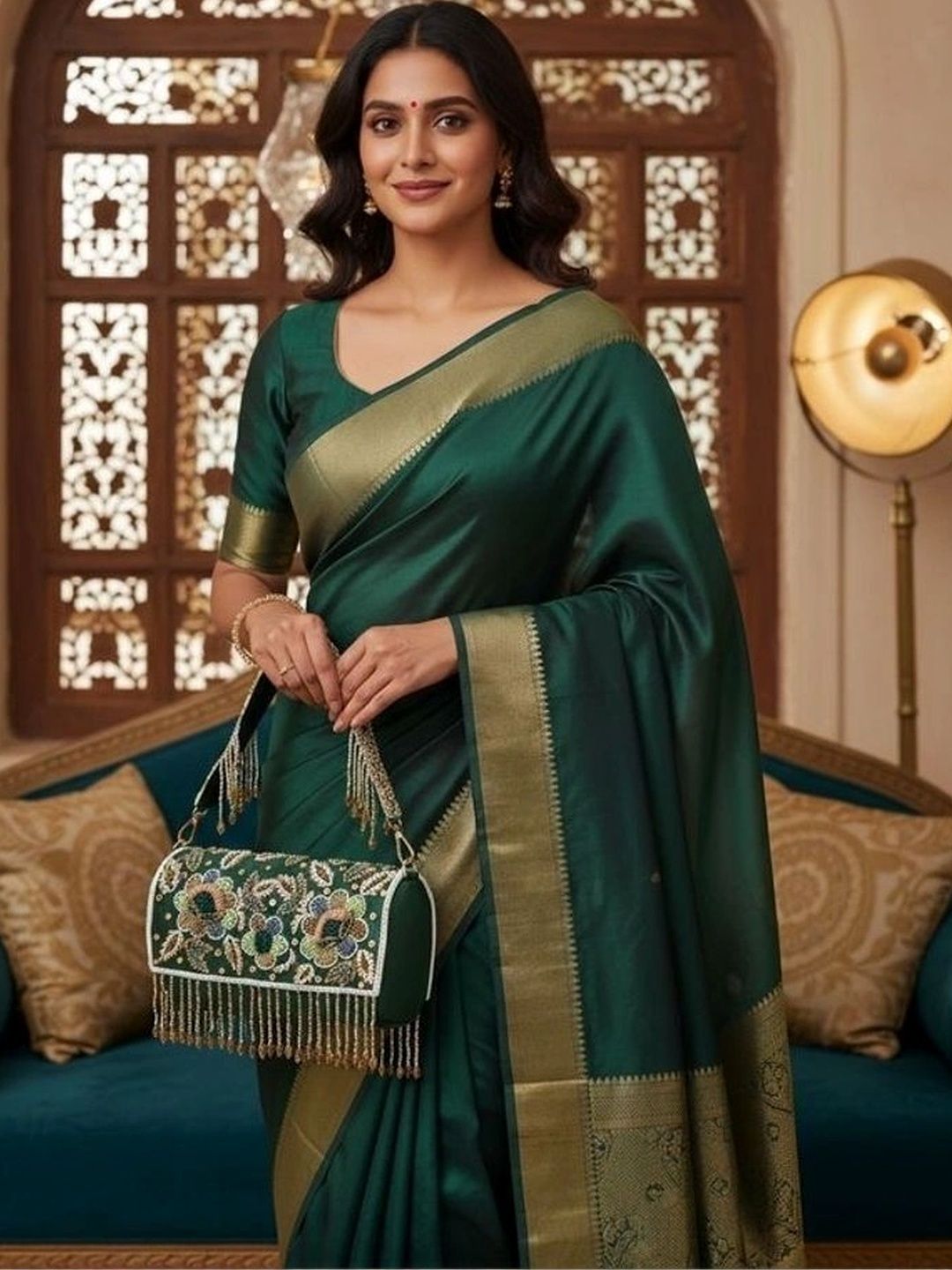 Naizoo Embroidered Embellished Box Clutch-image-15