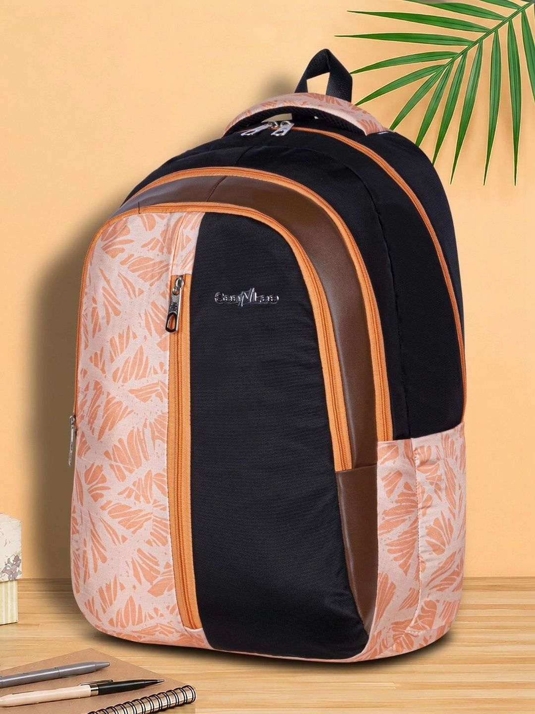 Seenlee Women Graphic Contrast Detail Backpack with Compression Straps-picture-21