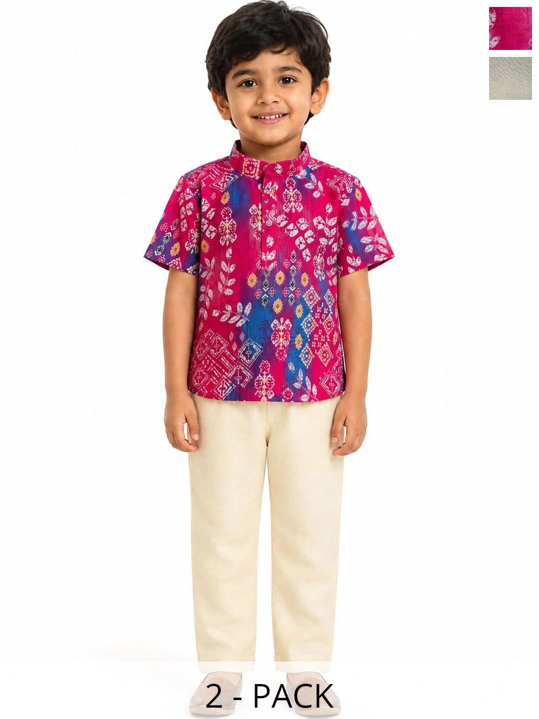 Minipattu Boys Printed Shirt with Trousers-picture-41