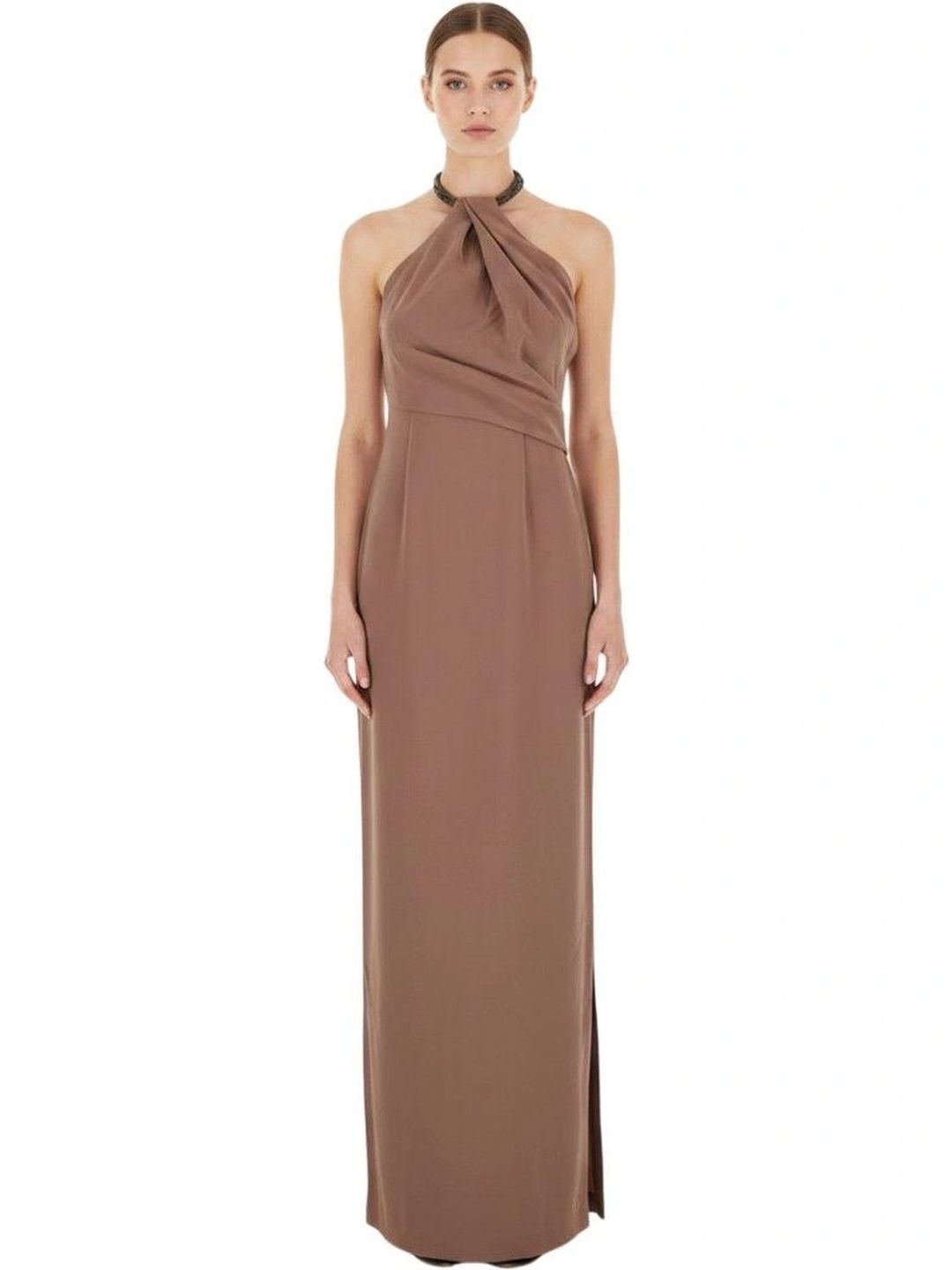 Solace London Halter Neck Formal Sheath Maxi Dress-image-14