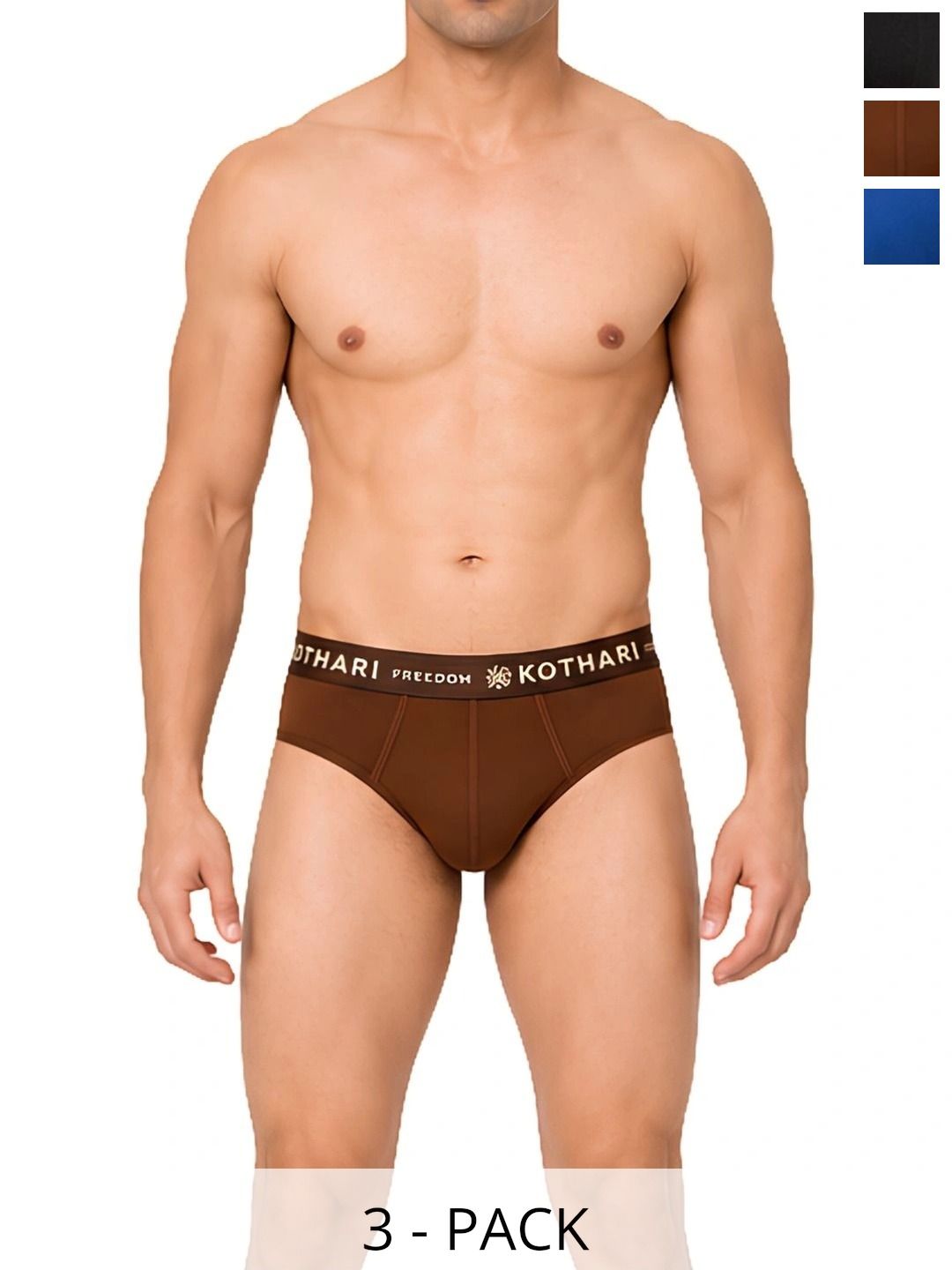 Kothari Men Pack of 3 Assorted Cotton Bikini-picture-31