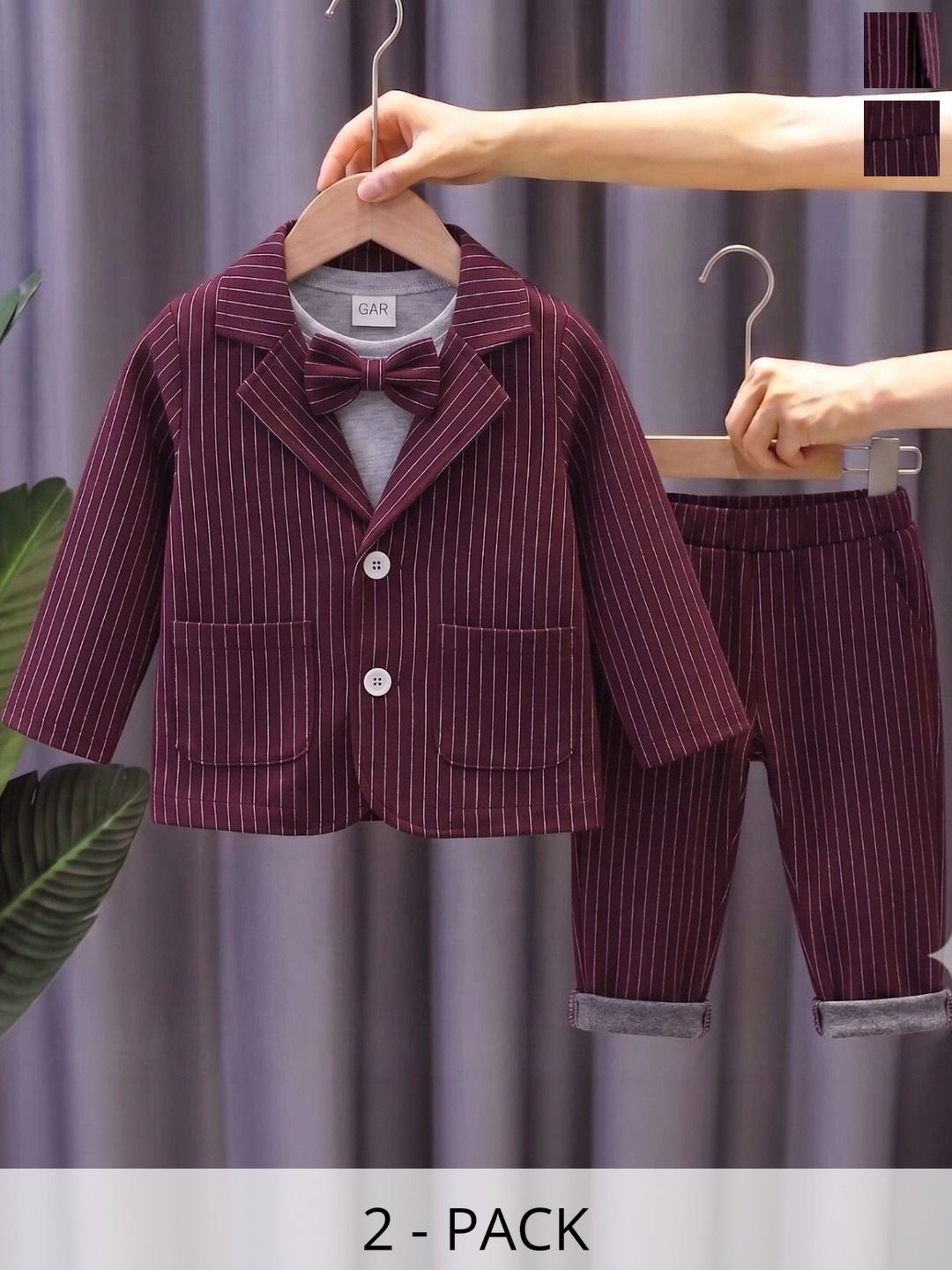 NEMI CREATION Boys Striped Coat with Trousers-picture-34
