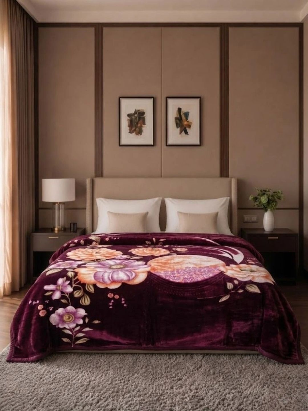 Signature Magenta Floral Heavy Winter Blanket-picture-45