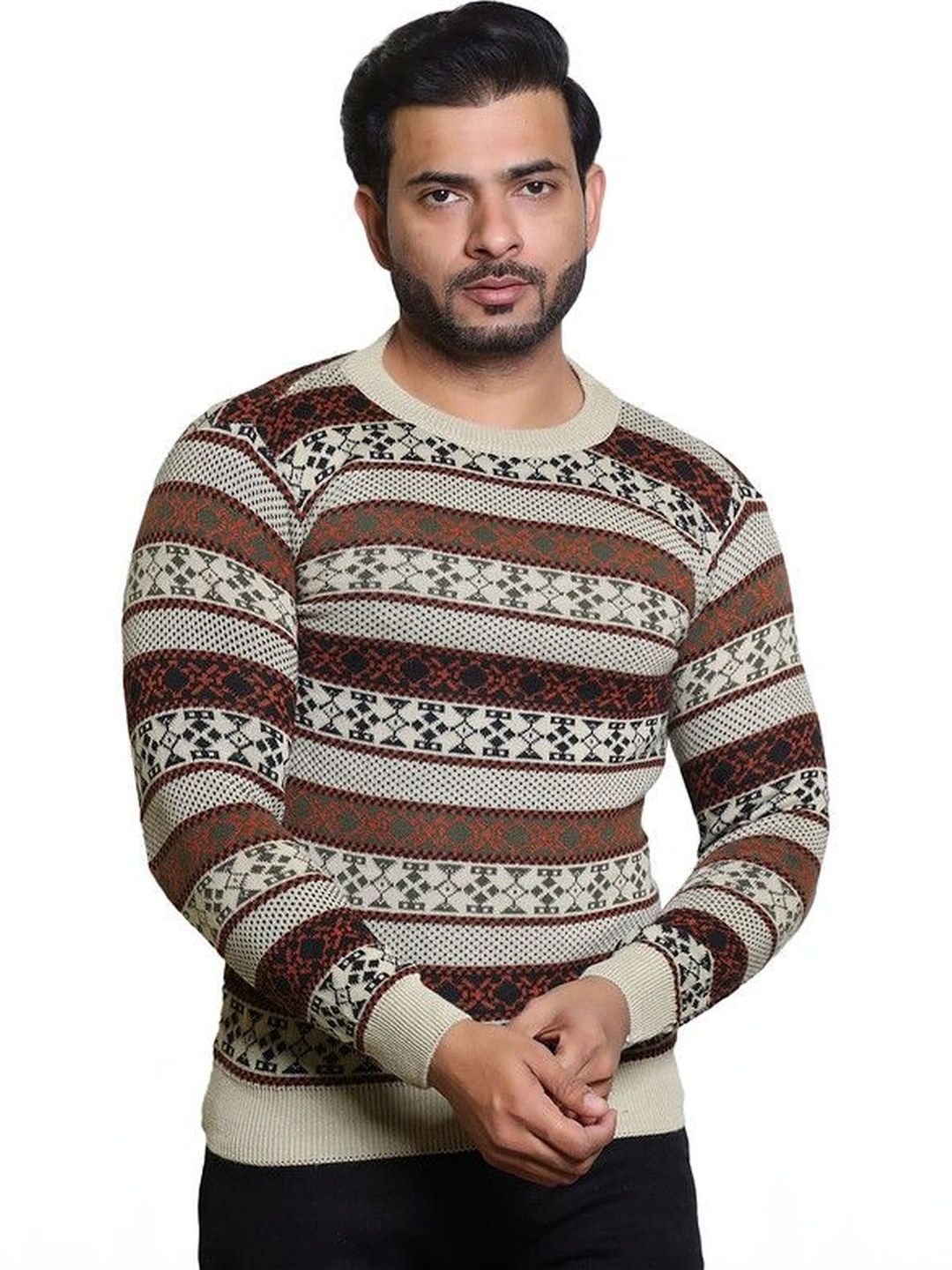 Grand Line Men Fair Isle Printed Pullover-picture-45