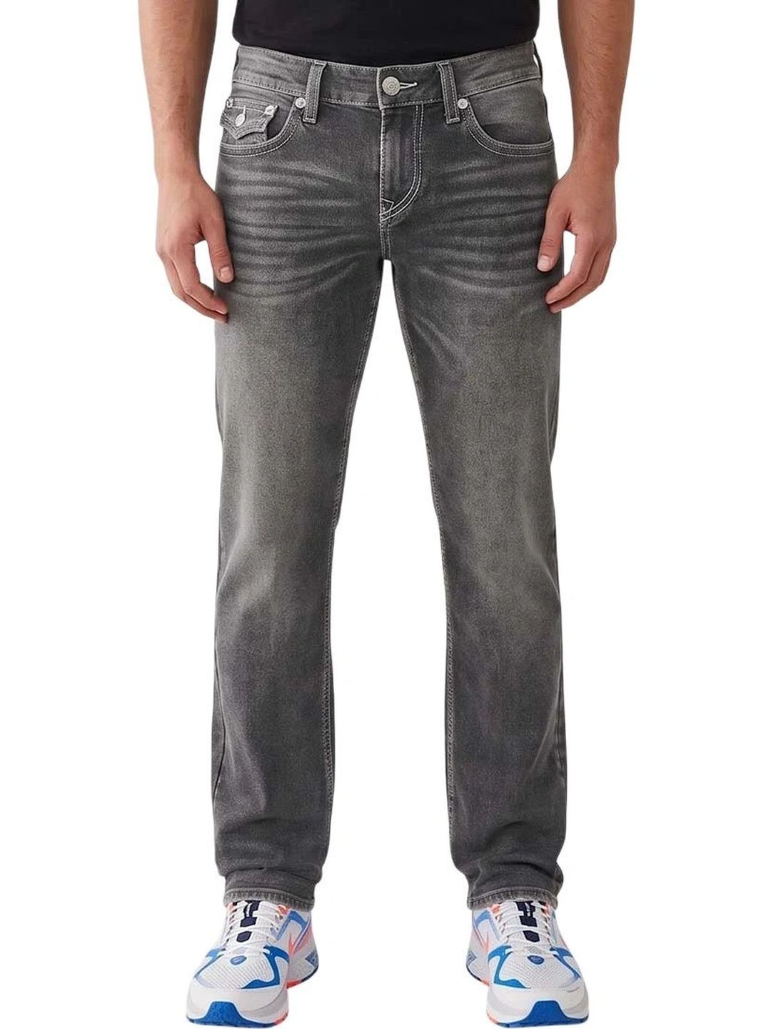 True Religion Men Straight Fit Mid-Rise Low Distress Jeans-picture-54