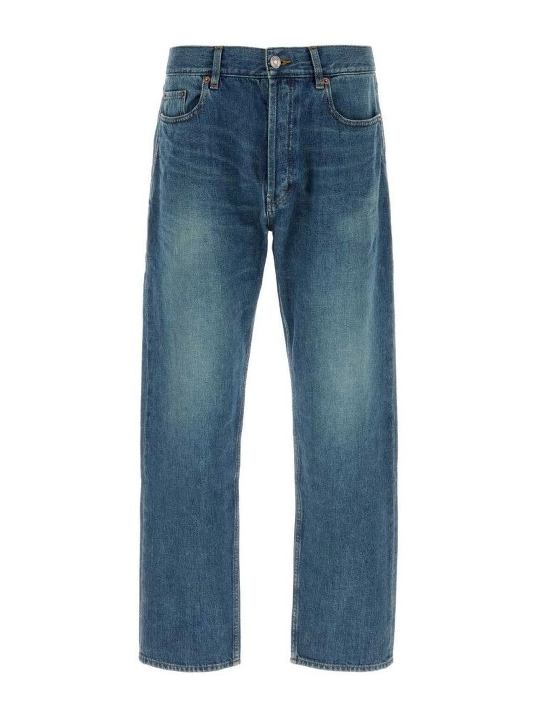 Saint Laurent Men Straight Fit Mid-Rise Low Distress Jeans-picture-58