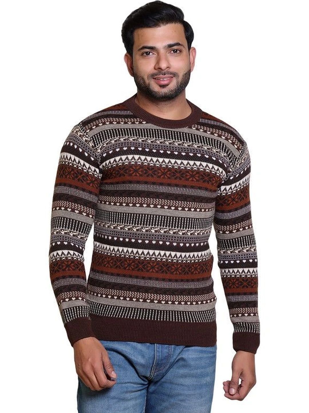 Grand Line Men Fair Isle Printed Pullover-picture-36