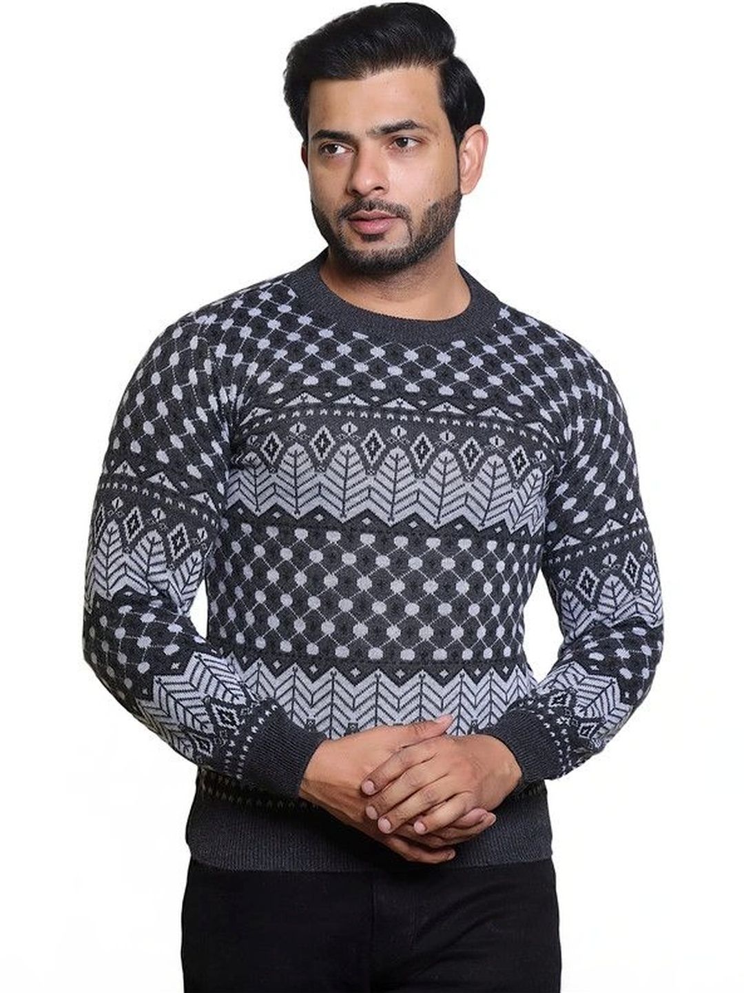 Grand Line Men Fair Isle Printed Pullover-picture-29
