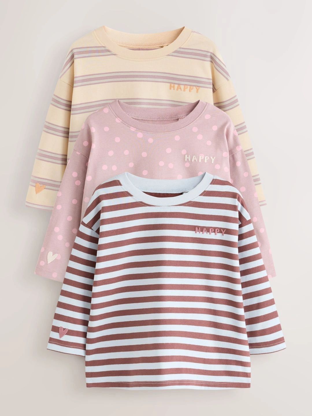 NEXT Girls Pack Of 3 Striped Cotton Top-picture-27