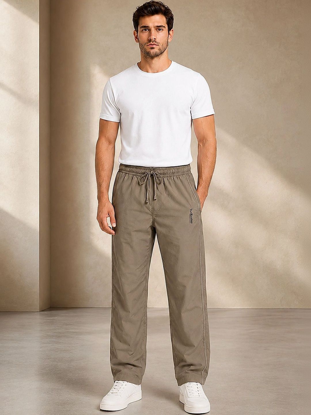 R.Code by The Roadster Life Co. Men Regular Fit Brand Logo Training Track Pants-picture-13