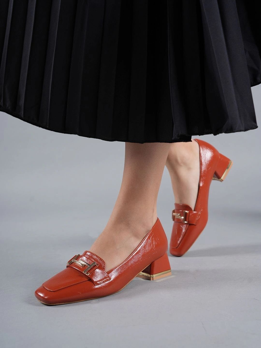 Lavie Textured Block Pumps with Buckles-picture-16