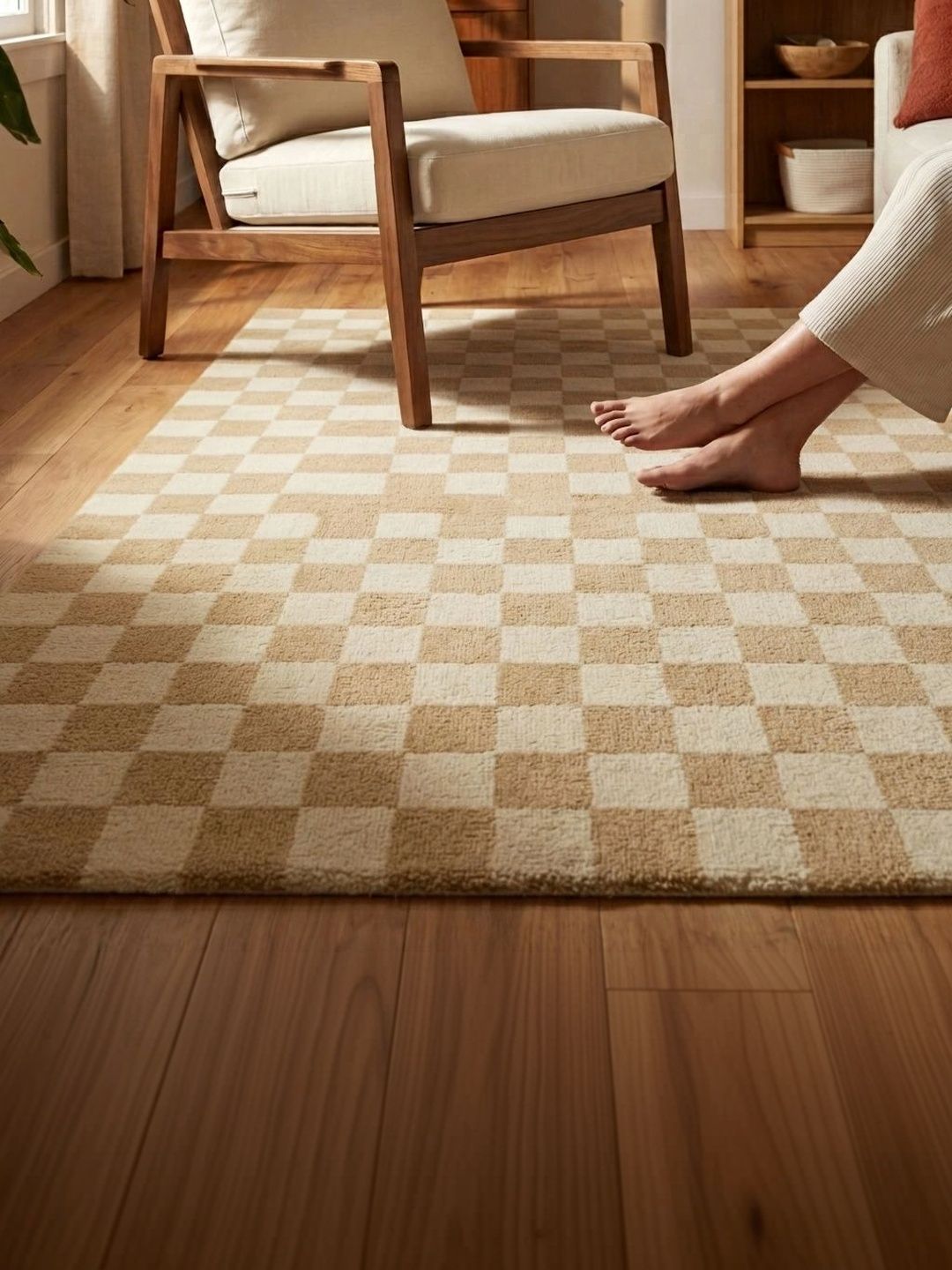 Saral Home Beige Geometric Polyester Carpet-picture-32