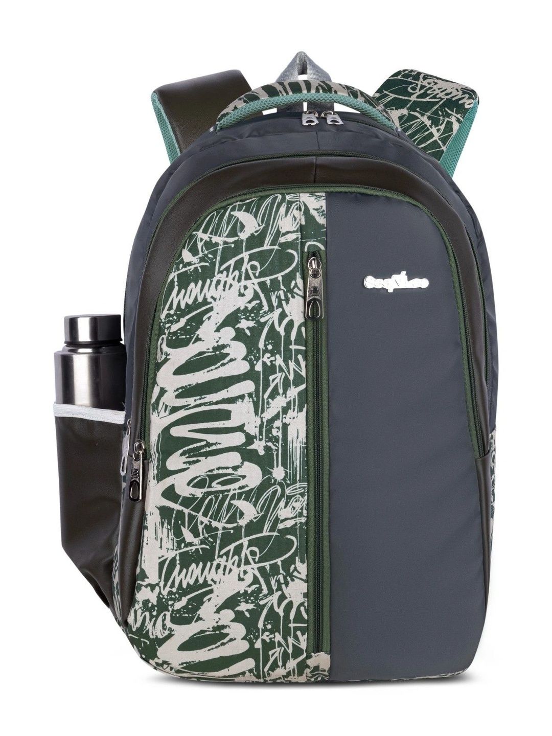 Seenlee Women Graphic Contrast Detail Backpack with Compression Straps-image-26