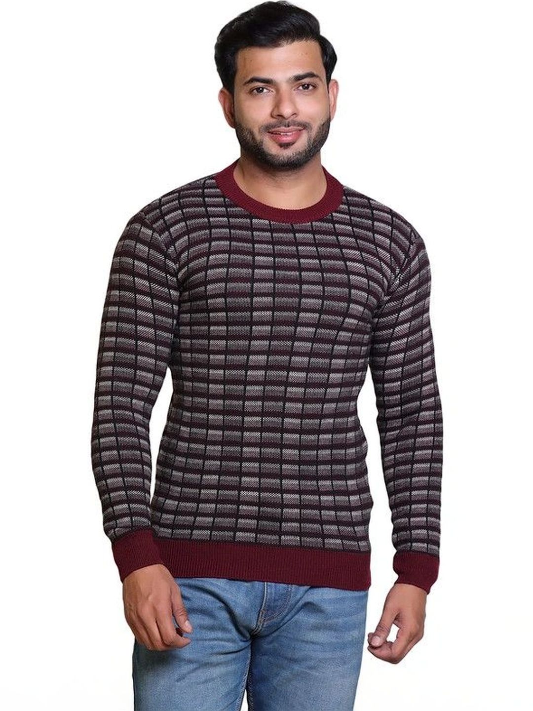 Grand Line Men Checked Pullover-picture-16