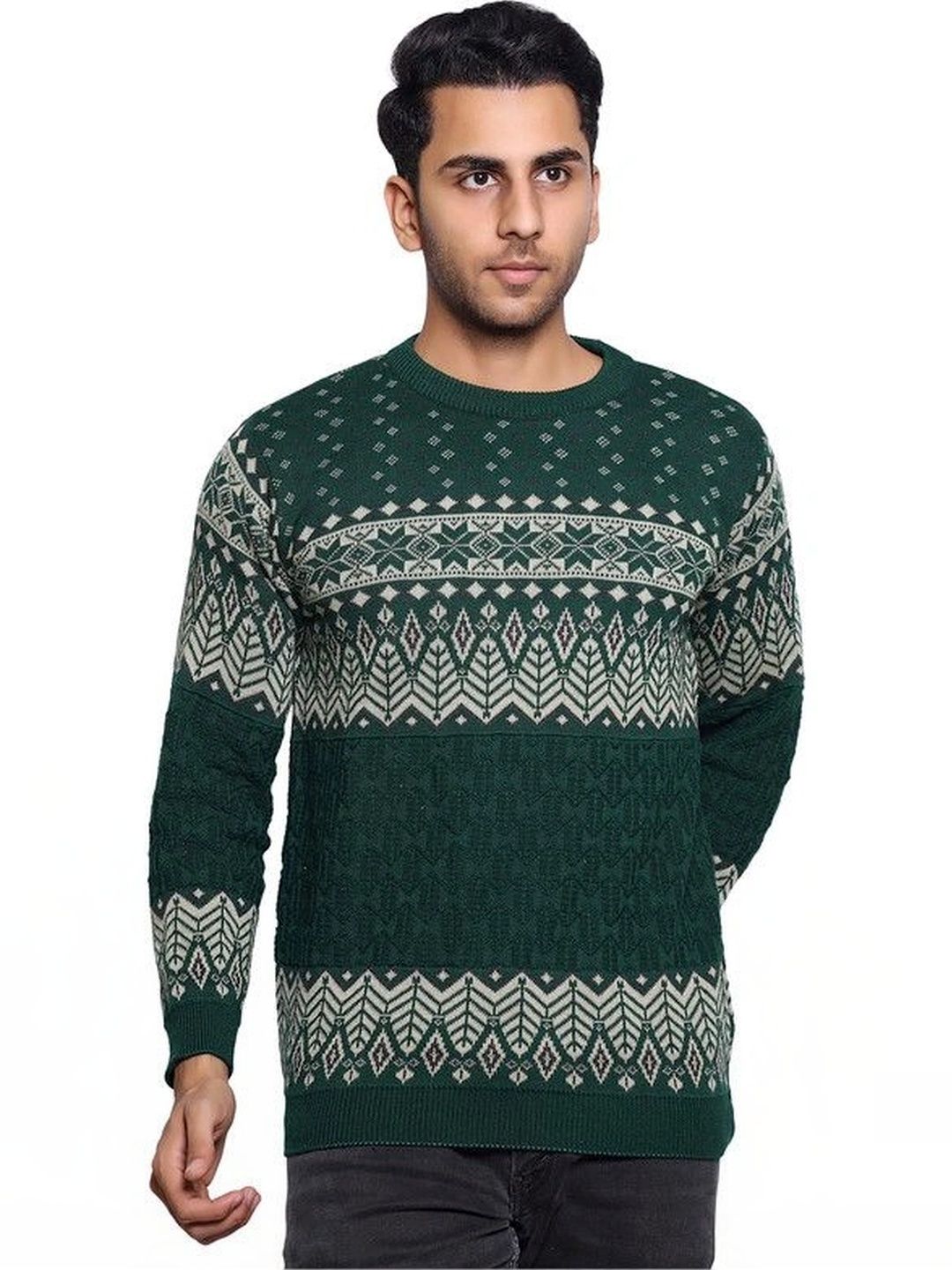Grand Line Men Fair Isle Printed Pullover-picture-22