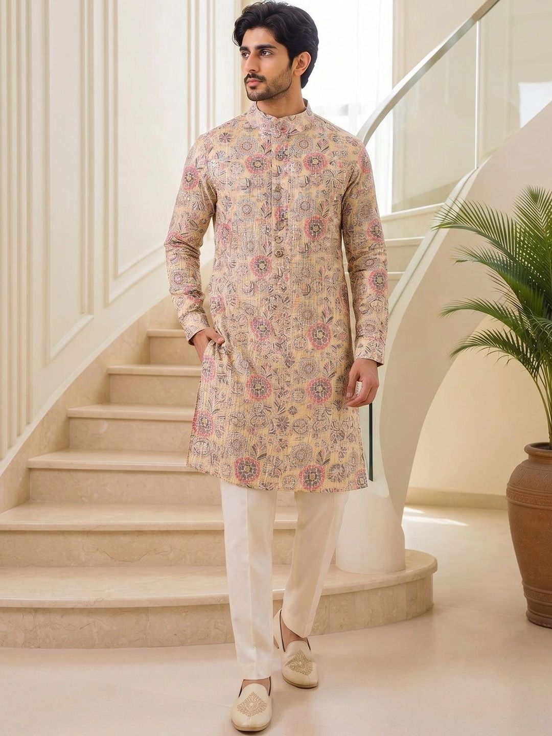 LENIA Men Floral Printed Floral Kurta-image-45