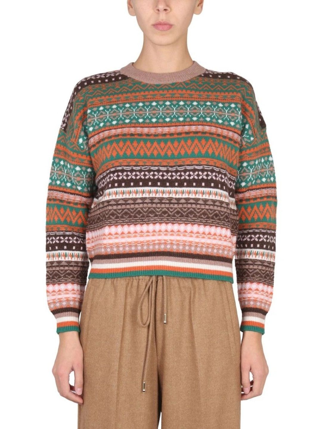 Ballantyne Women Fair Isle Printed Woollen Pullover-picture-27