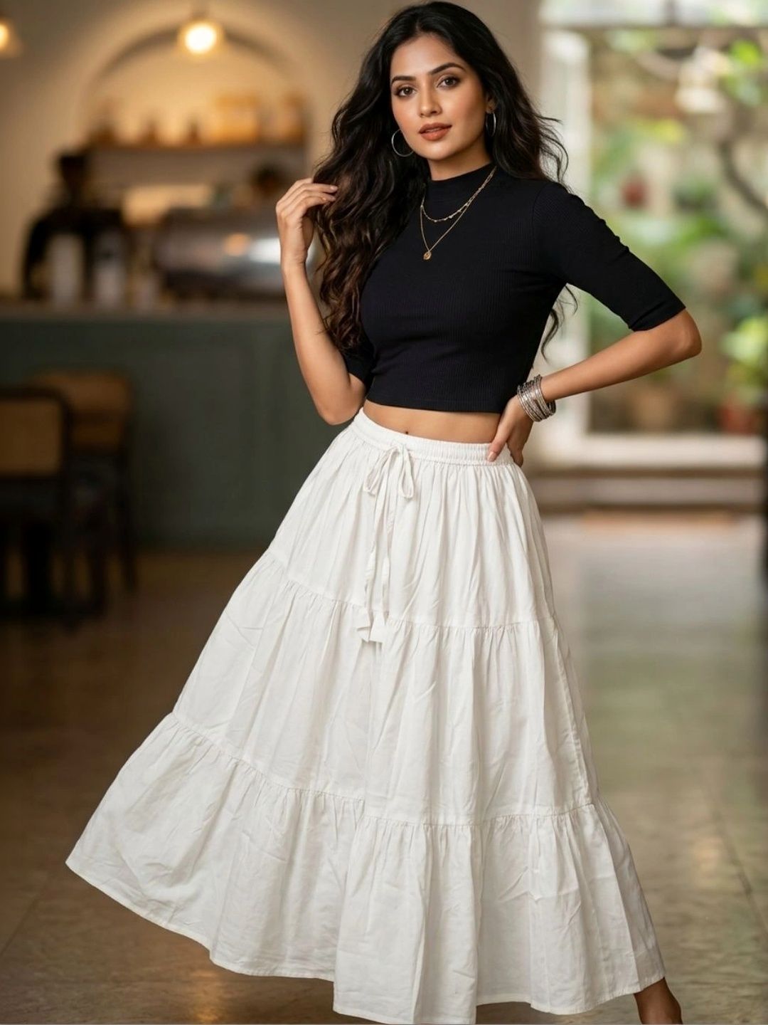 ANGOORI FASHION Women Tiered Maxi Tiered Skirt-picture-36