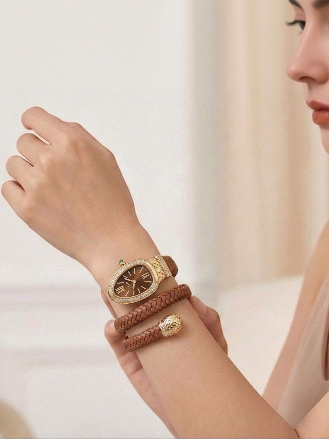 CLEO BE BOLD BE YOU Women Dial & Stainless Steel Wrap Around Straps Analogue Date Aperture Watch-image-47