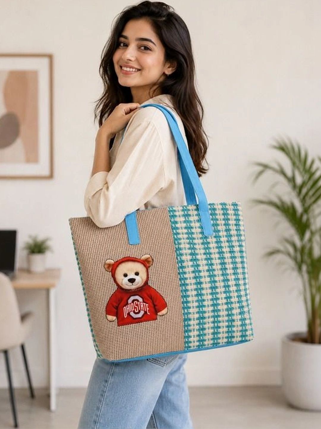 Carry Trip Colourblocked Structured Tote Bag-picture-36