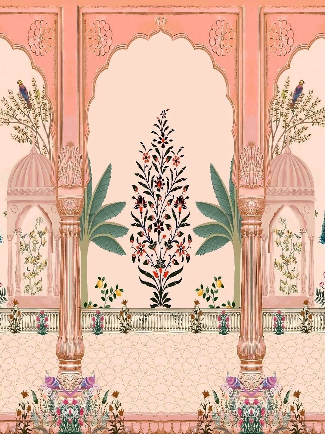 DHARA CREATION Pink & Green Printed Festive Backdrop Decor-picture-29