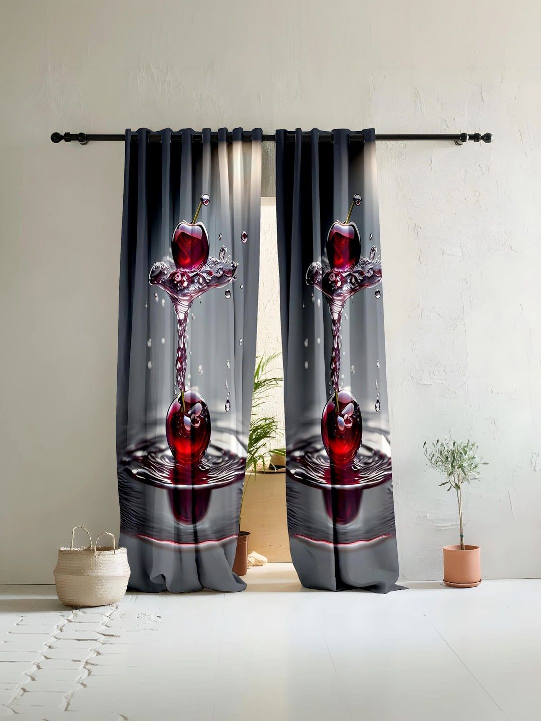 CURTAINRY Grey Quirky Long Door Curtain-image-30
