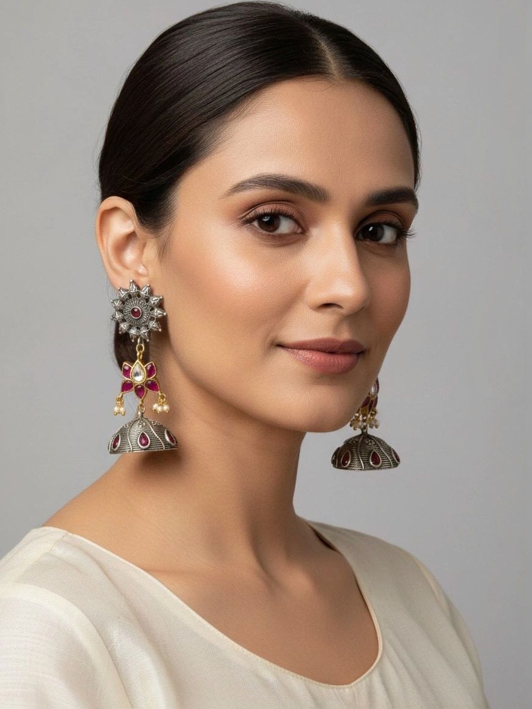 9ROCK Contemporary Jhumkas Earrings-image-38