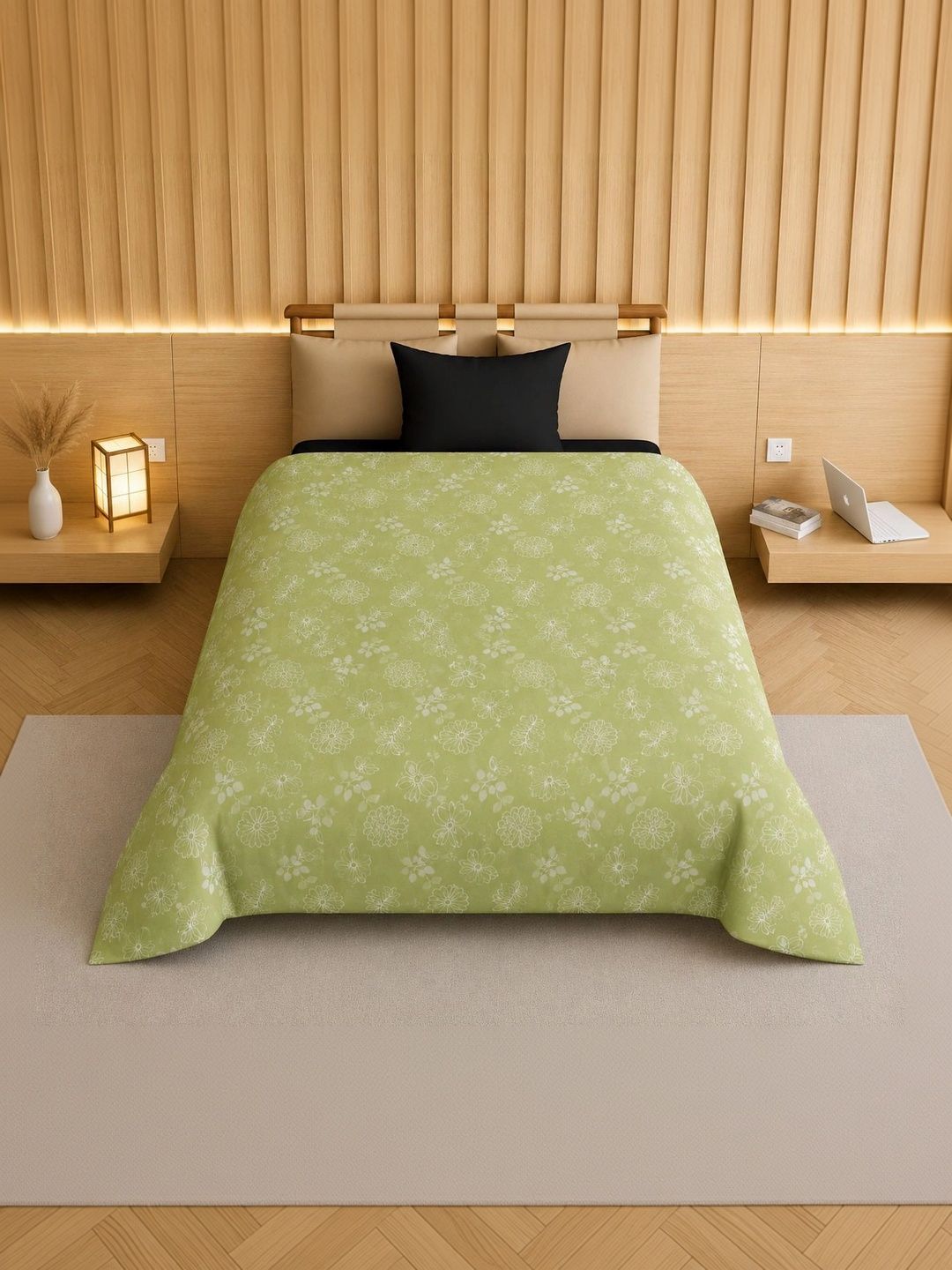 TINDLER KNOTS Green Floral Printed Single Duvet Cover-picture-36