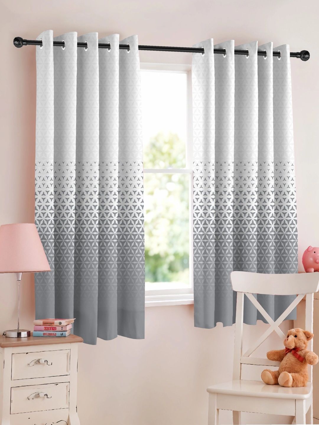 Nefertiti Home Grey Geometric Room Darkening Window-picture-44