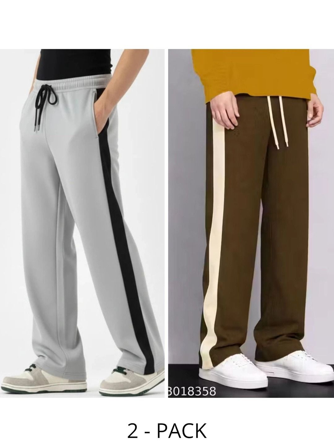 FLYWIND Men Pack of 2 Regular Fit Colourblocked Training Track Pants-picture-26